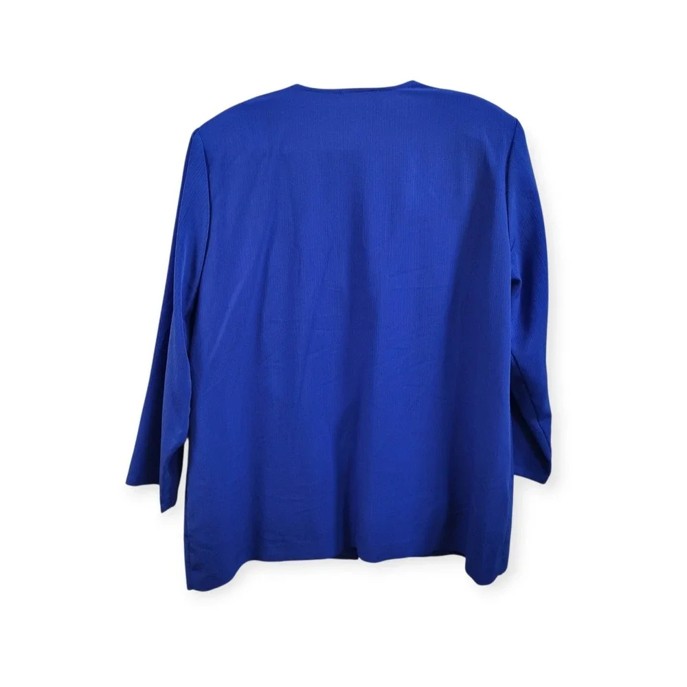 VTG 90's Maggie Sweet 1XP Royal Blue Textured Blazer Heart Hook Evening Gala